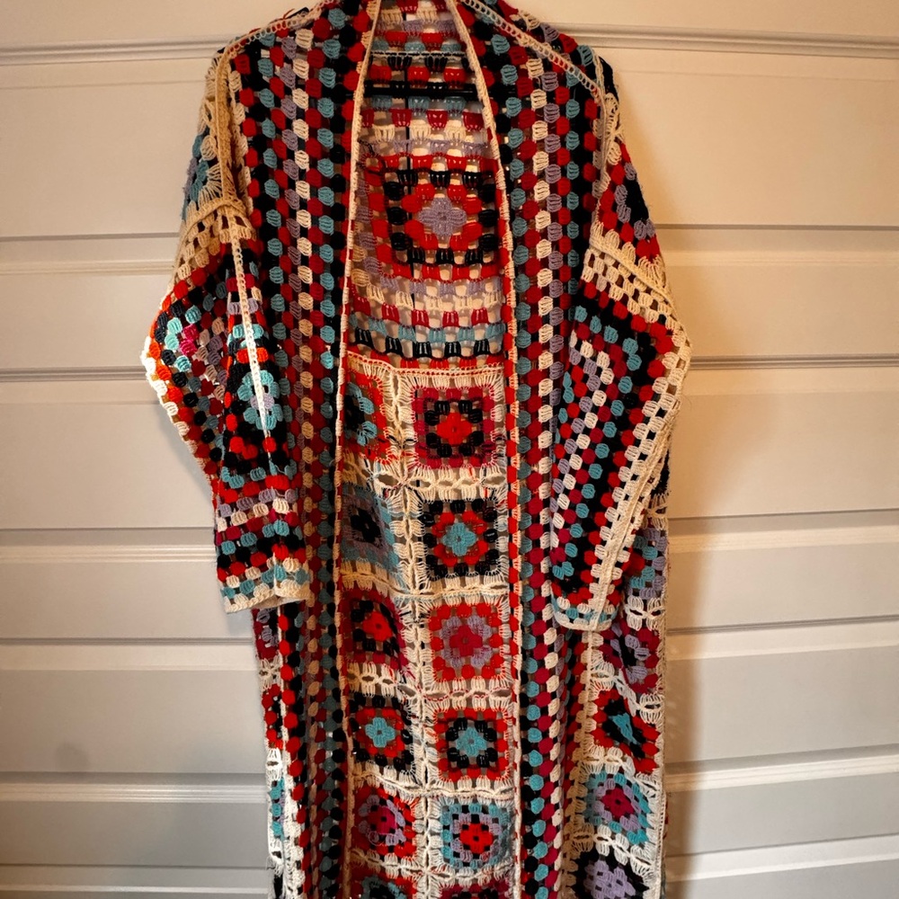 Colorful Crochet Granny Square Blanket - Multicolor - Picture 2 of 2